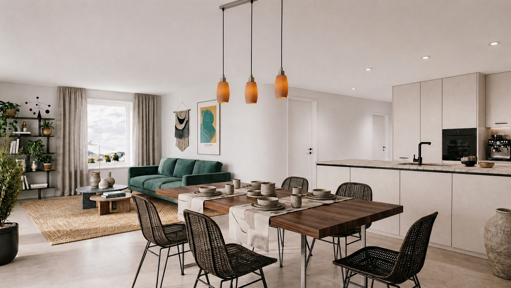 Visualisierung 4,5-Zimmer-Wohnung Innenraum